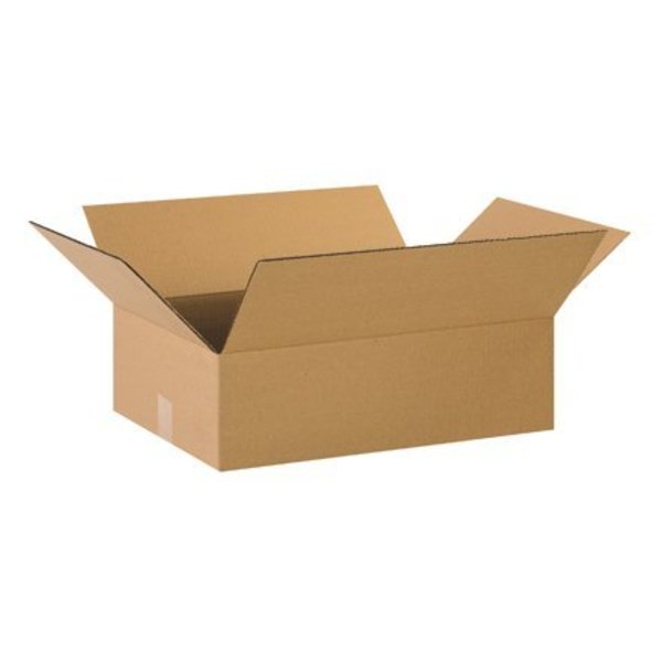Box Packaging Flat Cardboard Corrugated Boxes, 22"L x 16"W x 6"H, Kraft 22166